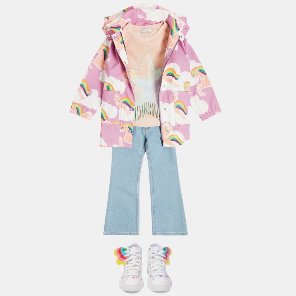 STELLA MCCARTNEY GIRLS FLYING RAINBOW UNICORN JACKET